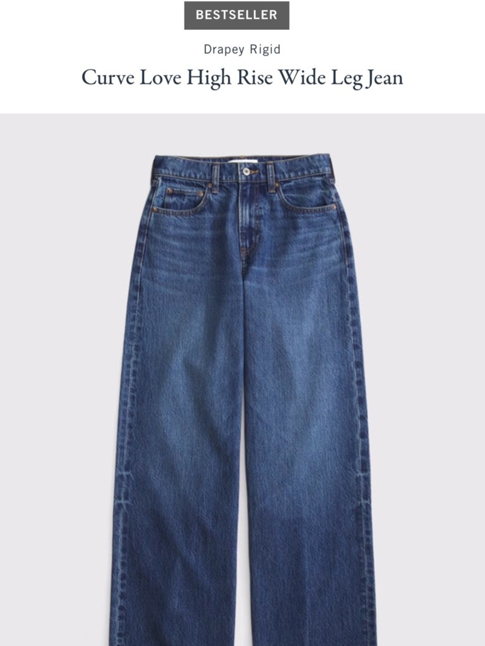 Abercrombie & Fitch Blue High-Rise Wide Leg Jeans